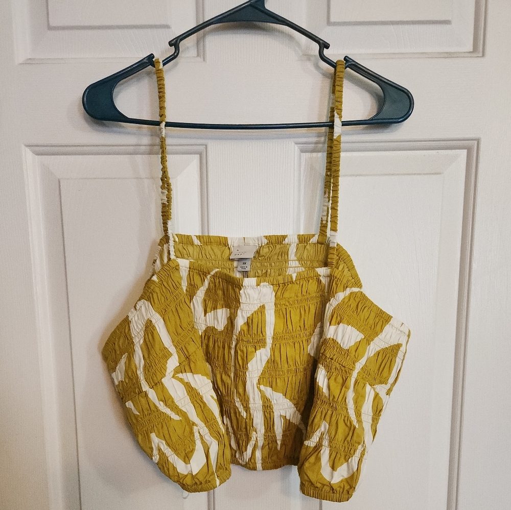 a new day Yellow and White Crop Top